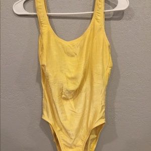 Yellow ribbed bodysuit (make and offer)